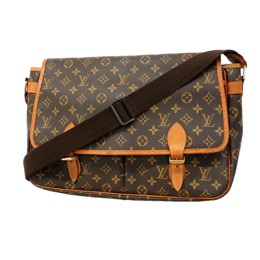 Louis Vuitton Monogram Gibeciere GM Shoulder Bag M42249 Brown Women's